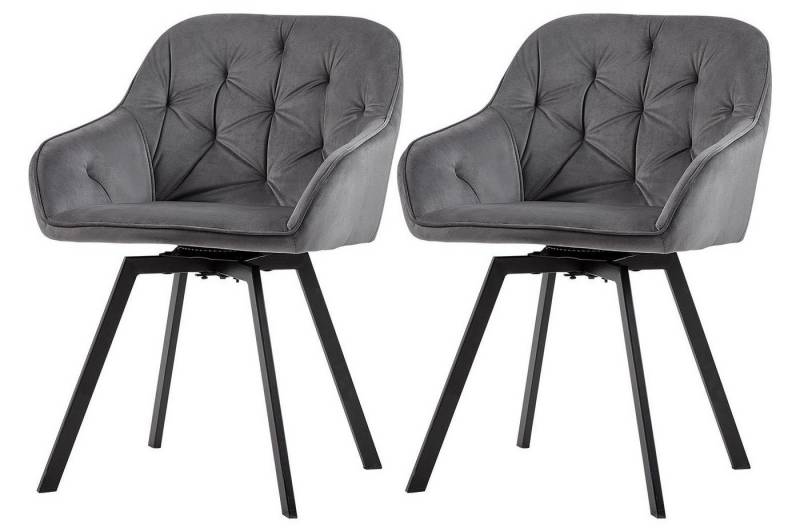 Ofcasa Esszimmerstuhl Drehstuhl (2er Set), Samt Gepolsterte Küche Lounge Stühle mit Armlehnen von Ofcasa