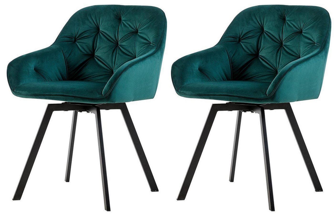 Ofcasa Esszimmerstuhl Drehstuhl (2er Set), Samt Gepolsterte Küche Lounge Stühle mit Armlehnen von Ofcasa