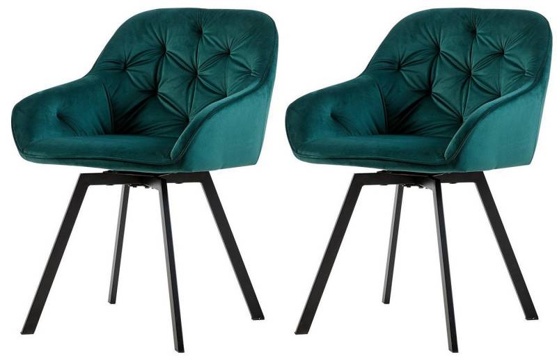 Ofcasa Esszimmerstuhl Drehstuhl (2er Set), Samt Gepolsterte Küche Lounge Stühle mit Armlehnen von Ofcasa