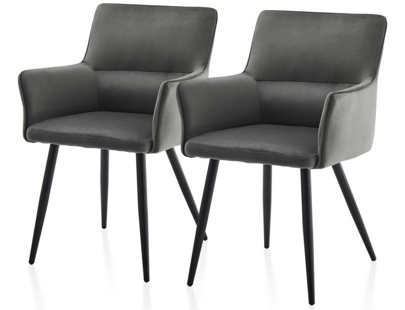 Ofcasa Esszimmerstuhl Gepolsterter Küchenstuhl (2er Set), Luxuriöser Samtstuhl,Wohnzimmersessel mit Armlehnen von Ofcasa