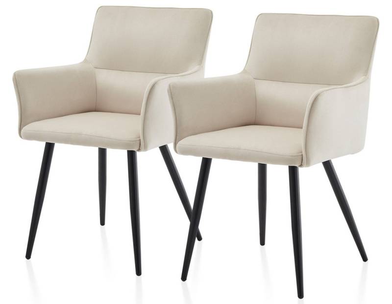 Ofcasa Esszimmerstuhl Gepolsterter Küchenstuhl (2er Set), Luxuriöser Samtstuhl,Wohnzimmersessel mit Armlehnen von Ofcasa