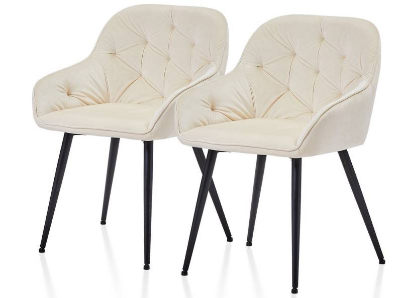 Ofcasa Esszimmerstuhl Gepolsterter Samtstuhl (2er Set), Lounge Sessel, Wohnzimmerstuhl mit Armlehne und Rückenlehne von Ofcasa