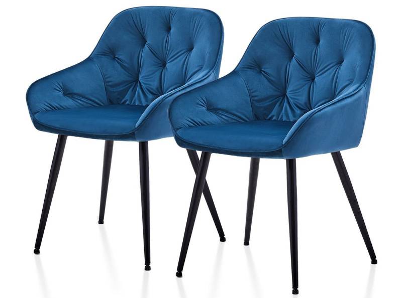 Ofcasa Esszimmerstuhl Gepolsterter Samtstuhl (2er Set), Lounge Sessel, Wohnzimmerstuhl mit Armlehne und Rückenlehne von Ofcasa
