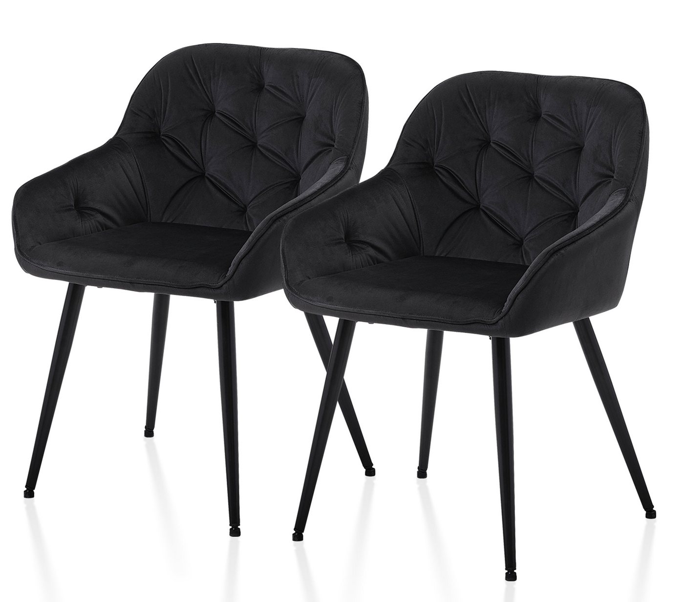 Ofcasa Esszimmerstuhl Gepolsterter Samtstuhl (2er Set), Lounge Sessel, Wohnzimmerstuhl mit Armlehne und Rückenlehne von Ofcasa