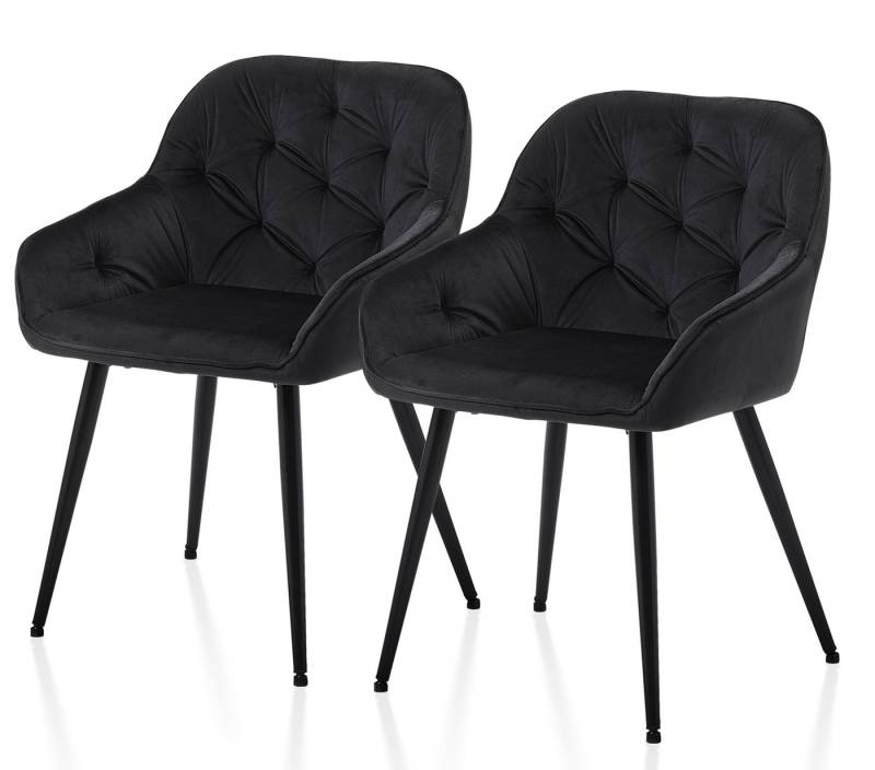 Ofcasa Esszimmerstuhl Gepolsterter Samtstuhl (2er Set), Lounge Sessel, Wohnzimmerstuhl mit Armlehne und Rückenlehne von Ofcasa