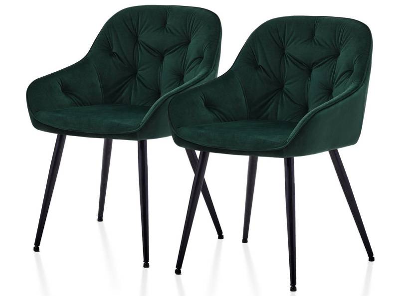 Ofcasa Esszimmerstuhl Gepolsterter Samtstuhl (2er Set), Lounge Sessel, Wohnzimmerstuhl mit Armlehne und Rückenlehne von Ofcasa