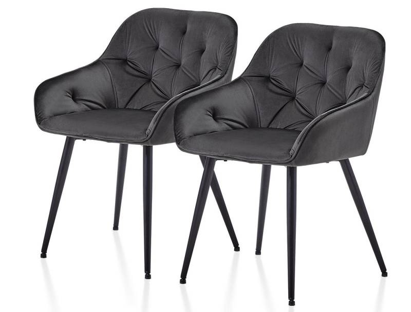 Ofcasa Esszimmerstuhl Gepolsterter Samtstuhl (2er Set), Lounge Sessel, Wohnzimmerstuhl mit Armlehne und Rückenlehne von Ofcasa