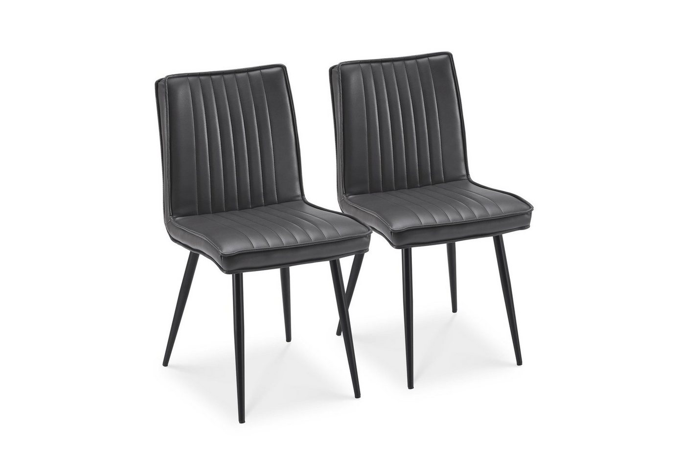 CLIPOP Esszimmerstuhl Gepolsterter Stuhl (2er Set), Küchenstuhl aus Kunstleder mit weicher Rückenlehne und Metallbeinen von CLIPOP