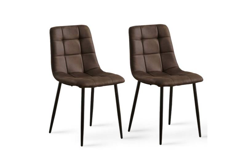 Ofcasa Esszimmerstuhl Küchenstühle (2er Set), Kunstlederstühle, Bequeme Lounge Stühle mit Metallbeinen von Ofcasa