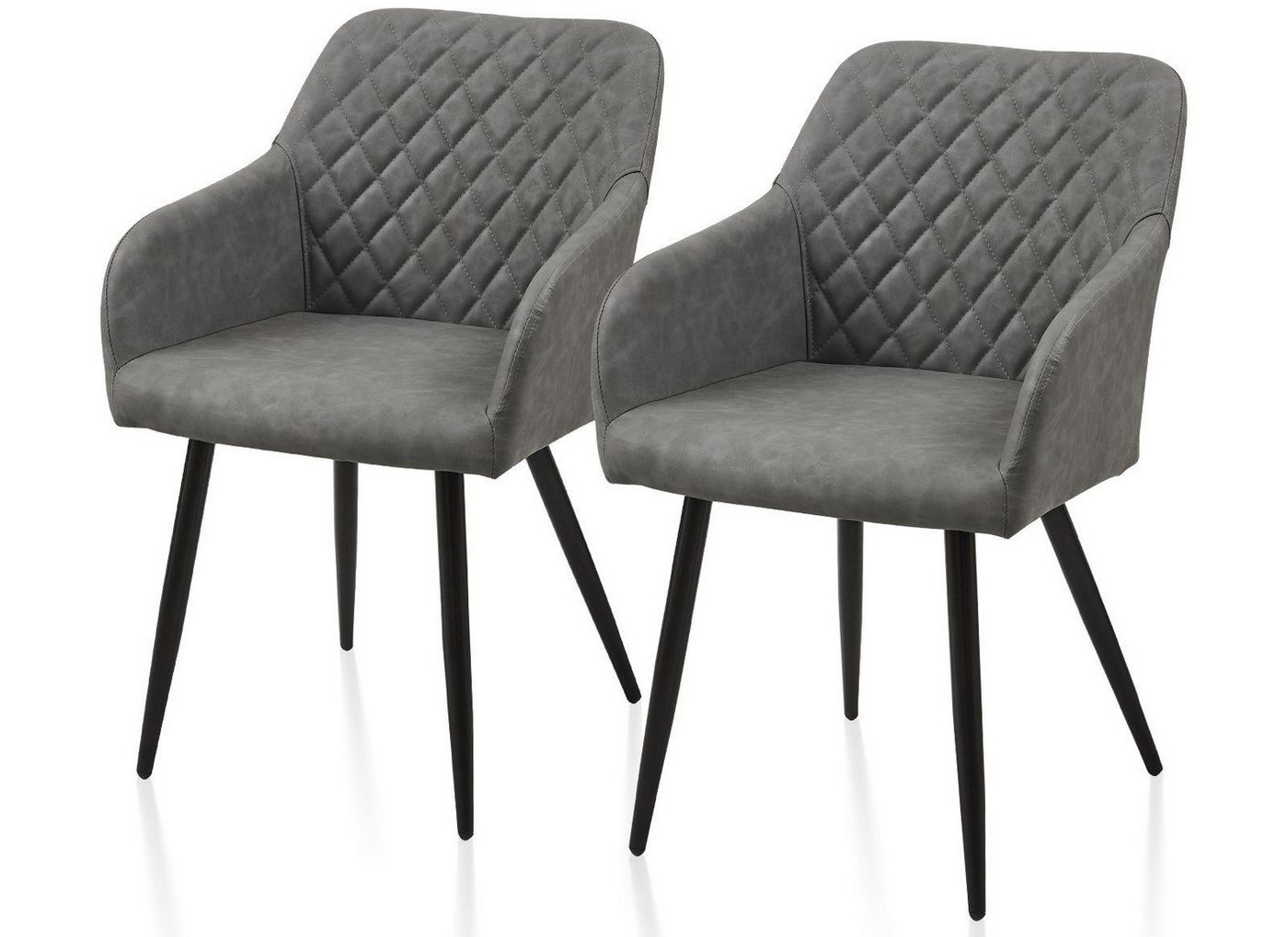 CLIPOP Esszimmerstuhl Küchenstühle (2er Set), Kunstlederstühle, Polsterstühle Sessel mit Rückenlehne von Ofcasa