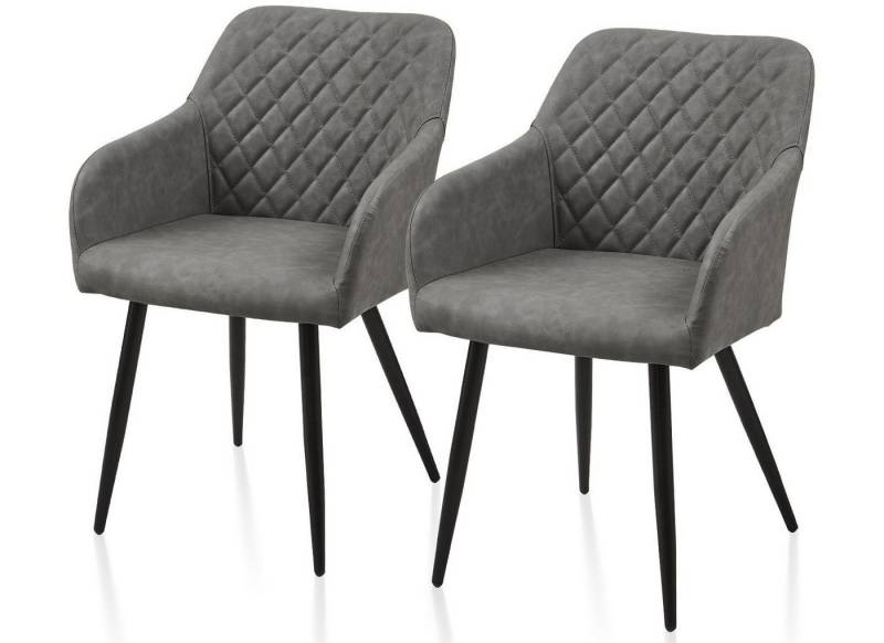 CLIPOP Esszimmerstuhl Küchenstühle (2er Set), Kunstlederstühle, Polsterstühle Sessel mit Rückenlehne von Ofcasa