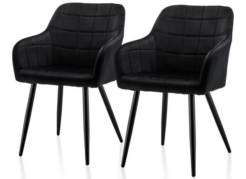 Ofcasa Esszimmerstuhl Küchenstuhl (2er Set), Samt Polsterstuhl, Wohnzimmerstuhl mit Metallbeine von Ofcasa