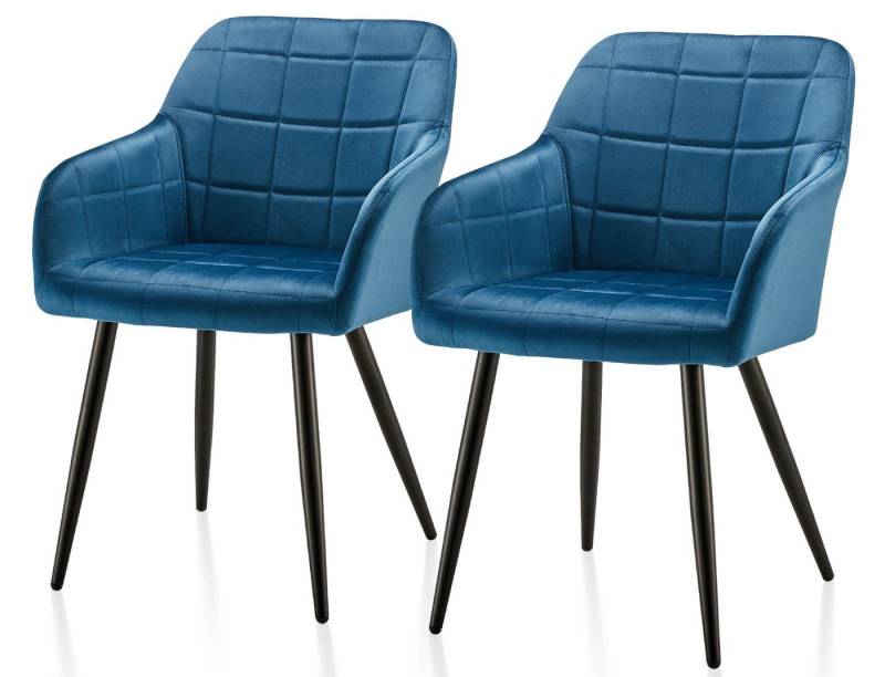 Ofcasa Esszimmerstuhl Küchenstuhl (2er Set), Samt Polsterstuhl, Wohnzimmerstuhl mit Metallbeine von Ofcasa