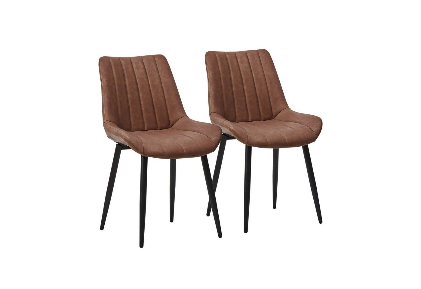 CLIPOP Esszimmerstuhl Küchenstuhl mit Rückenlehne (2er Set), Polsterstuhl aus Kunstleder von CLIPOP