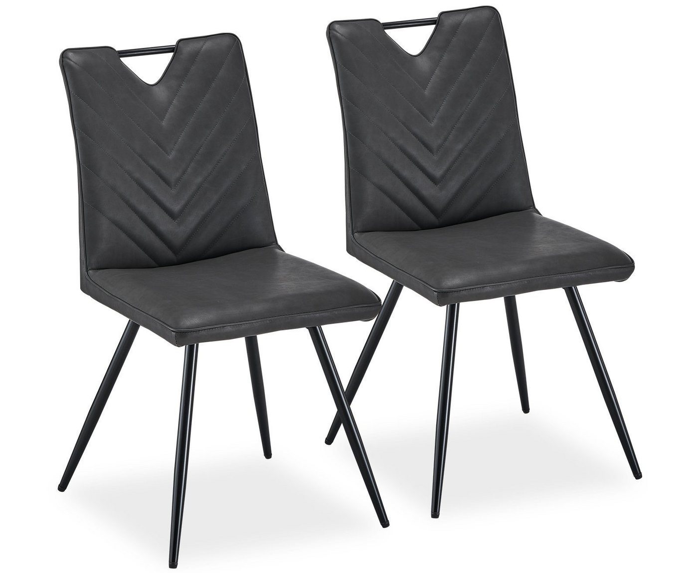 Ofcasa Esszimmerstuhl Kunstleder gepolstert Vintage Küchenstuhl (2er Set), Wohnzimmer Schlafzimmer Stuhl von Ofcasa