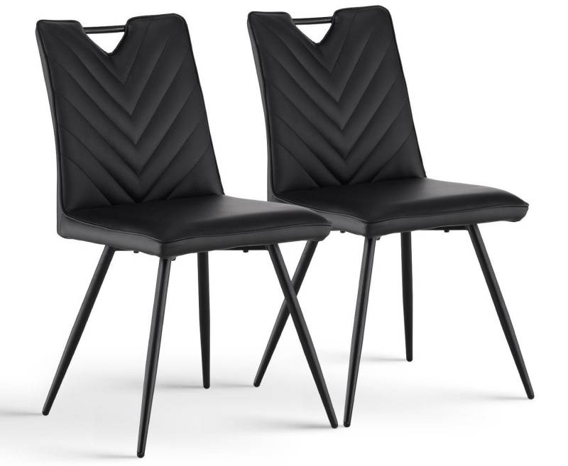 Ofcasa Esszimmerstuhl Kunstleder gepolstert Vintage Küchenstuhl (2er Set), Wohnzimmer Schlafzimmer Stuhl von Ofcasa