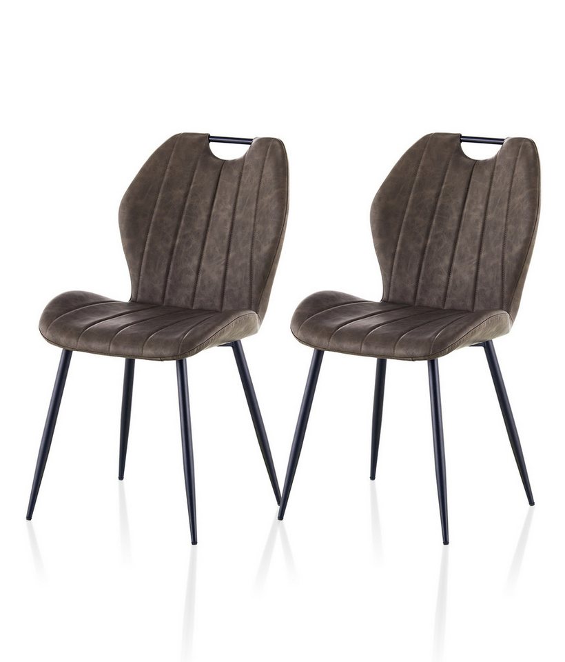 Ofcasa Esszimmerstuhl Kunstleder gepolsterter Stühle (2er Set), Gepolsterter Küchenstühle mit Metallbeinen von Ofcasa