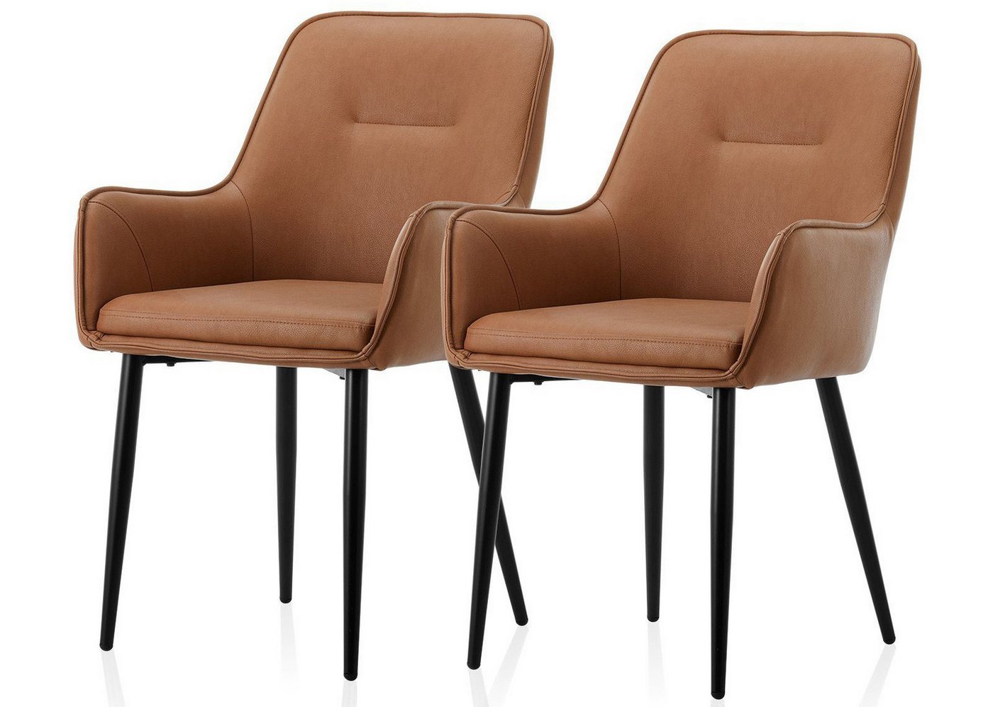 Ofcasa Esszimmerstuhl Kunstlederstuhl (2er Set), Gepolsterter Stuhl mit Metallbeinen von Ofcasa