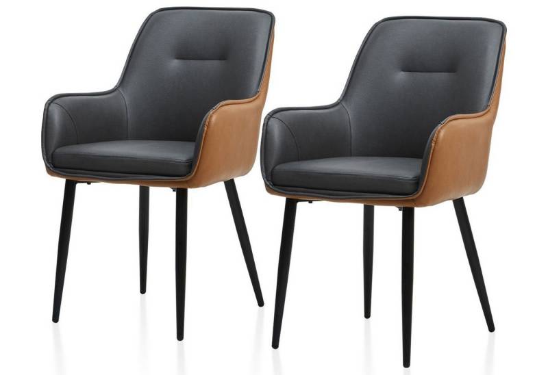 Ofcasa Esszimmerstuhl Kunstlederstuhl (2er Set), Zweifarbige Design-Küchenstuhl von Ofcasa