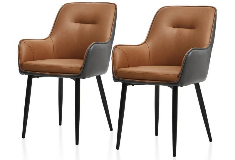 Ofcasa Esszimmerstuhl Kunstlederstuhl (2er Set), Zweifarbige Design-Küchenstuhl von Ofcasa