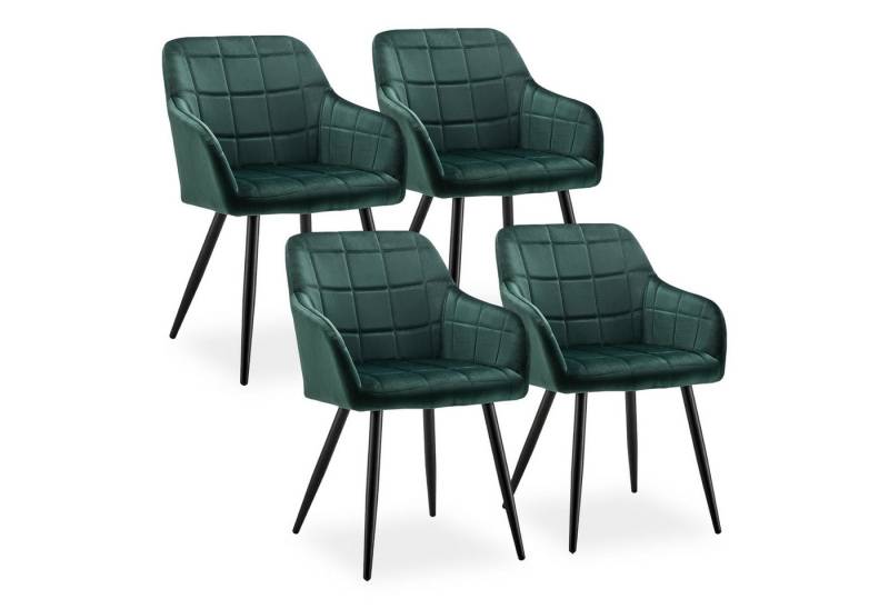 Ofcasa Esszimmerstuhl Polsterstühle (4er Set), Samt gepolsterter Wohnzimmersessel mit Metallbeinen von Ofcasa
