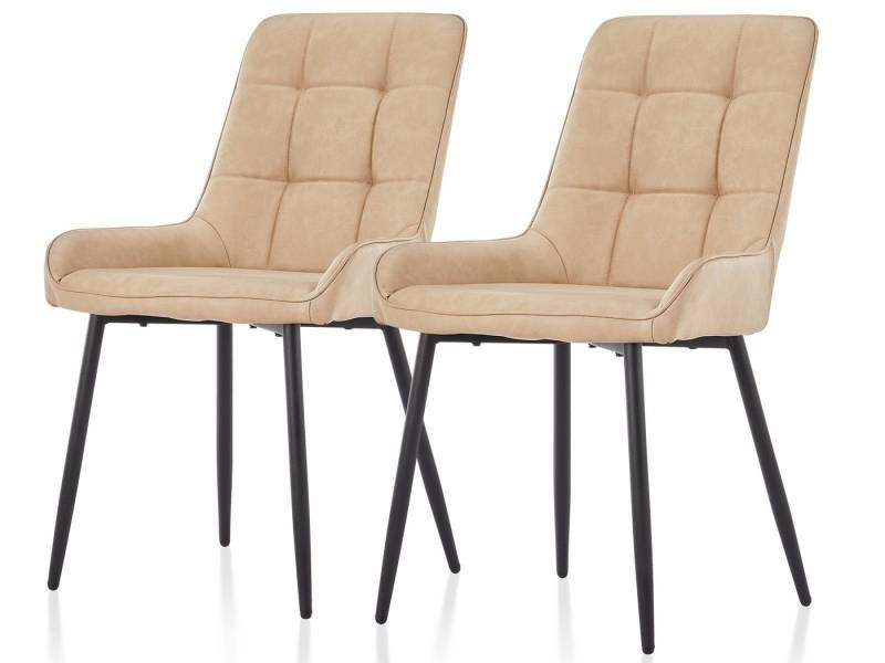 Ofcasa Esszimmerstuhl Polsterstuhl (2er Set), Kunstleder Akzentstuhl mit Rückenlehne von Ofcasa