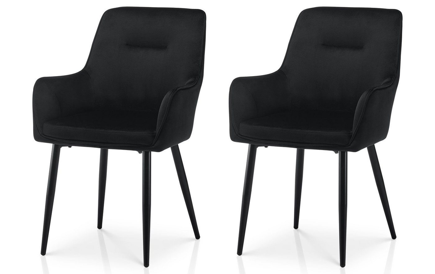 Ofcasa Esszimmerstuhl Polsterstuhl (2er Set), Samt Wohnzimmerstuhl aus Metall Schwarze Beine von Ofcasa