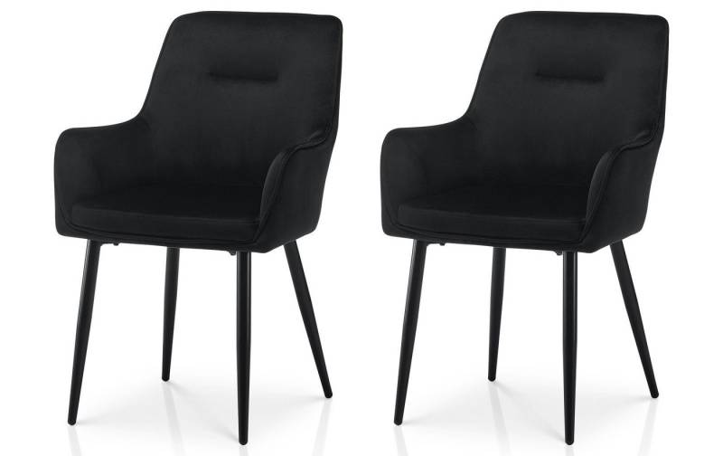 Ofcasa Esszimmerstuhl Polsterstuhl (2er Set), Samt Wohnzimmerstuhl aus Metall Schwarze Beine von Ofcasa