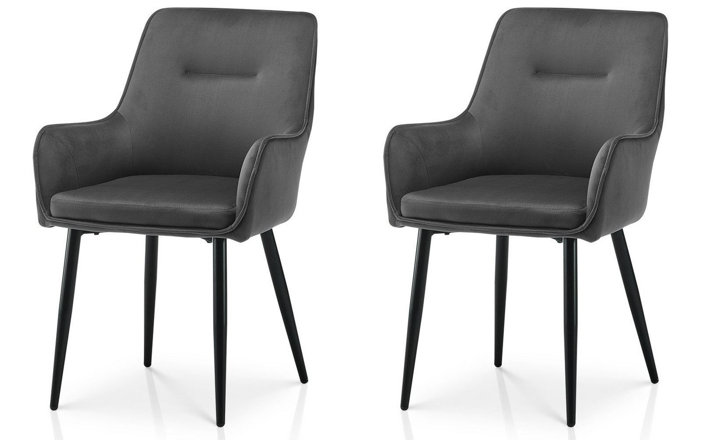 Ofcasa Esszimmerstuhl Polsterstuhl (2er Set), Samt Wohnzimmerstuhl aus Metall Schwarze Beine von Ofcasa