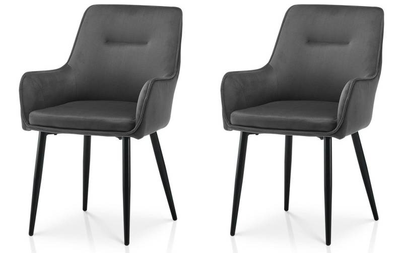 Ofcasa Esszimmerstuhl Polsterstuhl (2er Set), Samt Wohnzimmerstuhl aus Metall Schwarze Beine von Ofcasa