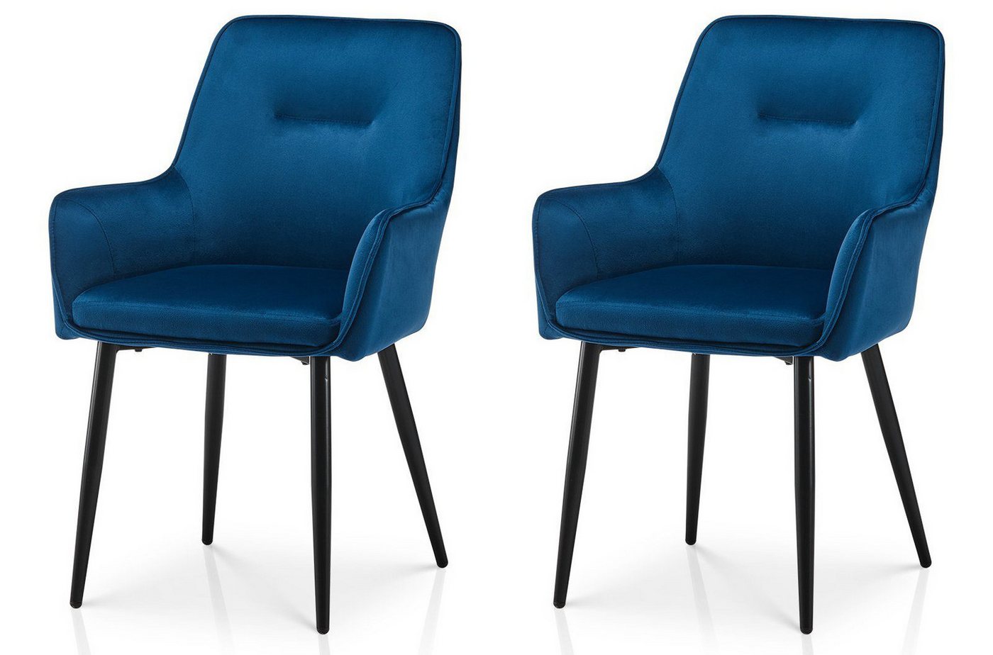 Ofcasa Esszimmerstuhl Polsterstuhl (2er Set), Samt Wohnzimmerstuhl aus Metall Schwarze Beine von Ofcasa