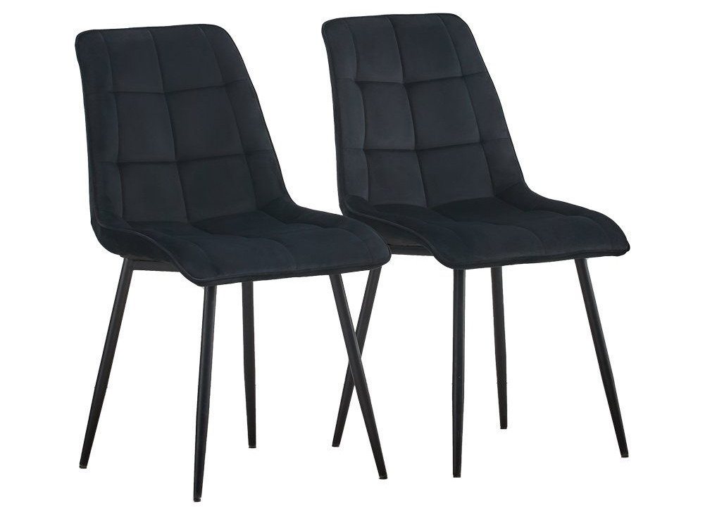 Ofcasa Esszimmerstuhl Polsterstuhl Kuchenstuhl (2er Set), Samtstoff Stuhl mit Rückenlehne und Metallbeine von Ofcasa