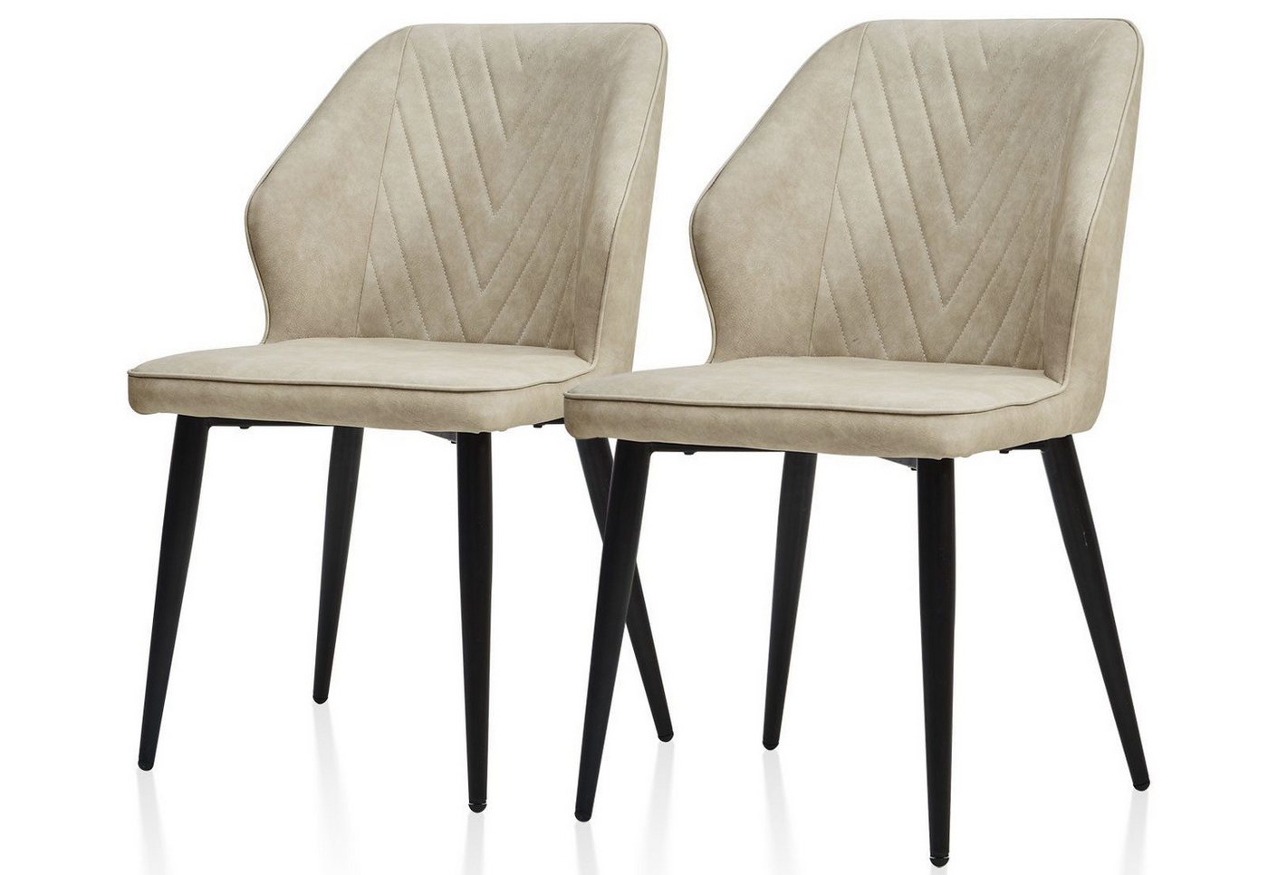 Ofcasa Esszimmerstuhl Retro-Esstischstuhl (2er Set), Gepolsterter Küchenstuhl mit Metallbeinen von Ofcasa