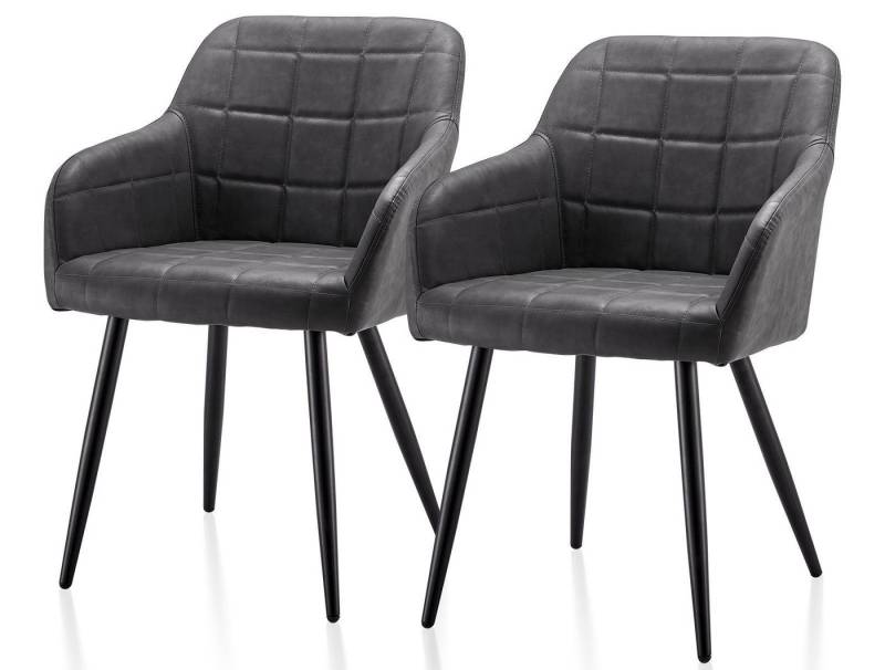 Ofcasa Esszimmerstuhl Retro Kunstleder Sessel, Wohnzimmerstuhl Polsterstuhl von Ofcasa