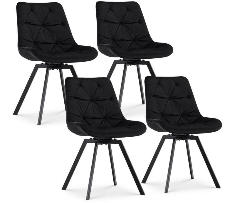 Ofcasa Esszimmerstuhl Samt-Drehstuhl (4er Set), Gepolstert Küchenstuhl von Ofcasa