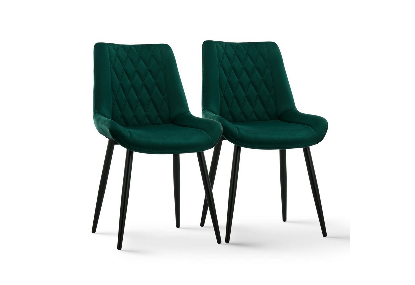 Ofcasa Esszimmerstuhl Samt Küchenstuhl (2er Set), Sessel mit Metallbeine von Ofcasa