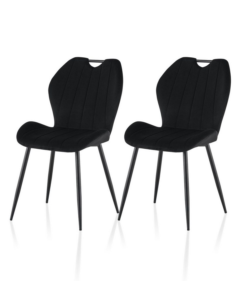 Ofcasa Esszimmerstuhl Samt gepolsterter Stühle (2er Set), Gepolsterter Küchenstühle mit Metallbeinen von Ofcasa