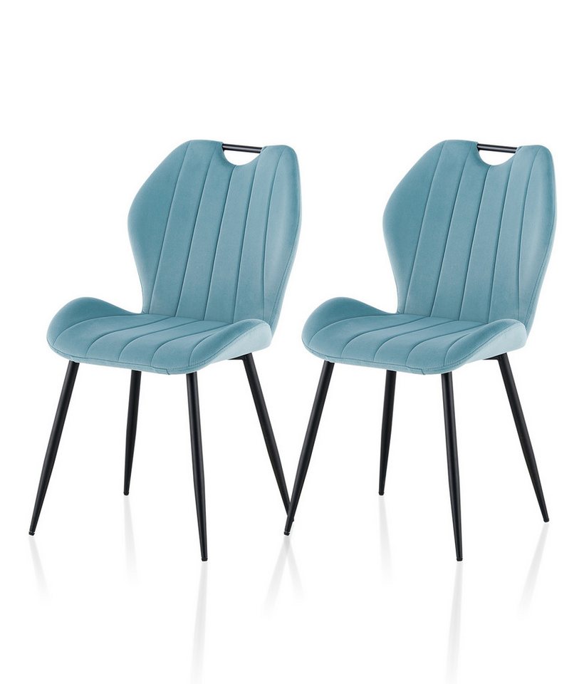 Ofcasa Esszimmerstuhl Samt gepolsterter Stühle (2er Set), Gepolsterter Küchenstühle mit Metallbeinen von Ofcasa