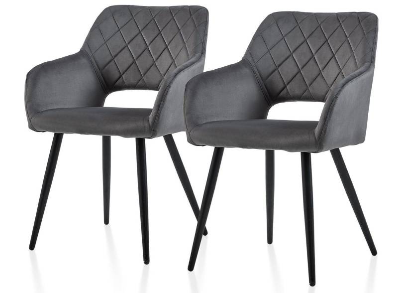 Ofcasa Esszimmerstuhl Samt mit gepolstertem Sitz (2er Set), Offene Rückenlehne Küchenstühle von Ofcasa