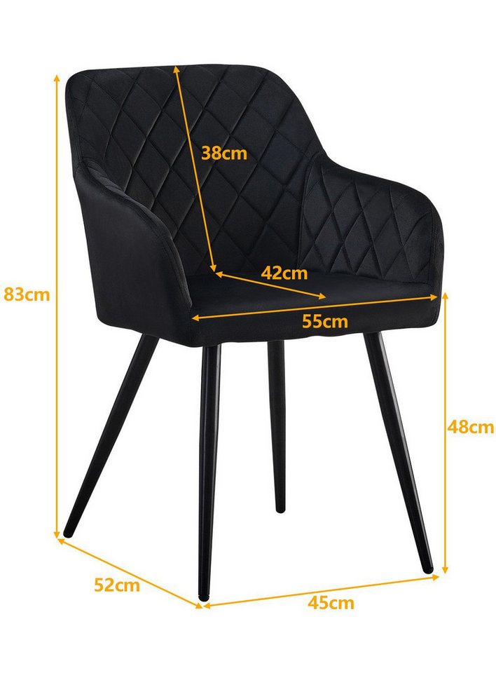 Ofcasa Esszimmerstuhl Samtküchenstuhl (1er Set), Polsterstuhl Sessel mit Rückenlehne von Ofcasa