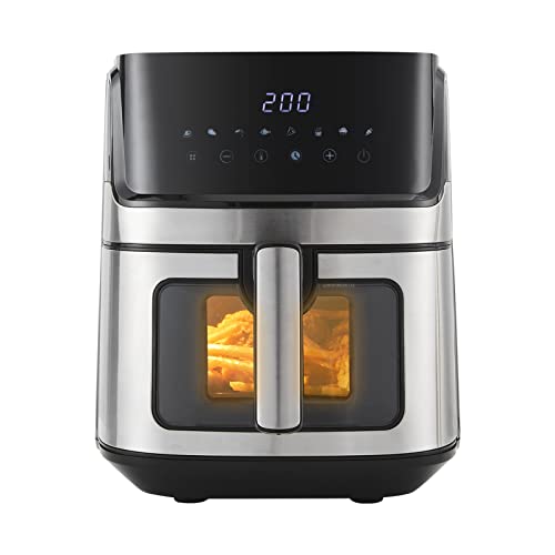 CLIPOP Heißluftfritteuse für die Ganze Familie mit Schneller Luftzirkulation 6,5L Friteuse Heissluft Fritteusen Air Fryer mit Digitalem LED-Touchscreen, 6 Programmen, 60-Minuten-Timer, ohne Öl, 1700W von CLIPOP