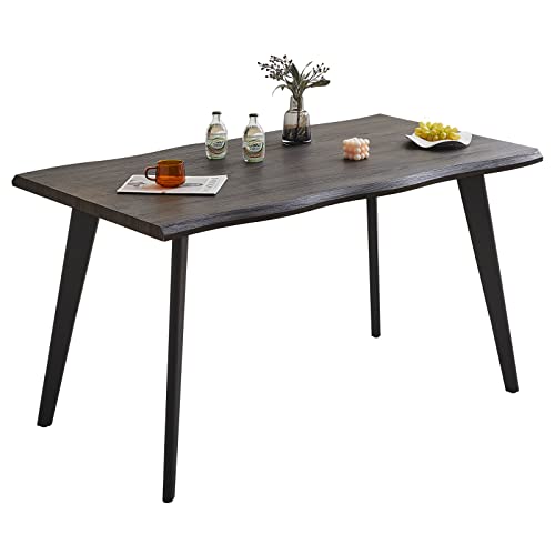 CLIPOP Küchentisch Esszimmertisch 140 x 80 cm - 4 Personen gerecht | Braune MDF-Matt-Fläche | Stahlbeine - Rechteckige Tischplatte von CLIPOP