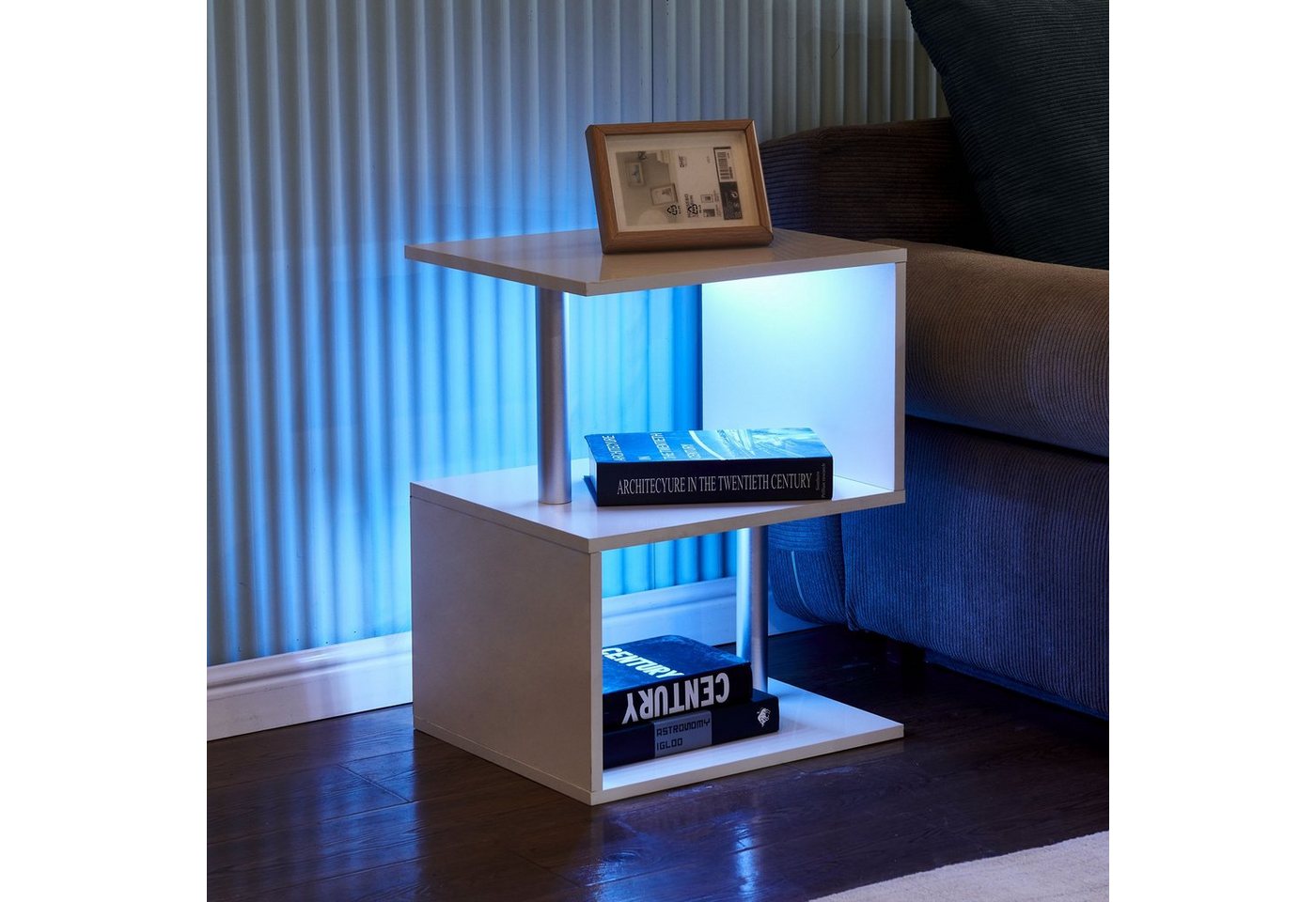 CLIPOP Nachtkommode Nachttisch (1 Nachtkonsole), 44x38x58cm Beistelltisch mit LED von CLIPOP