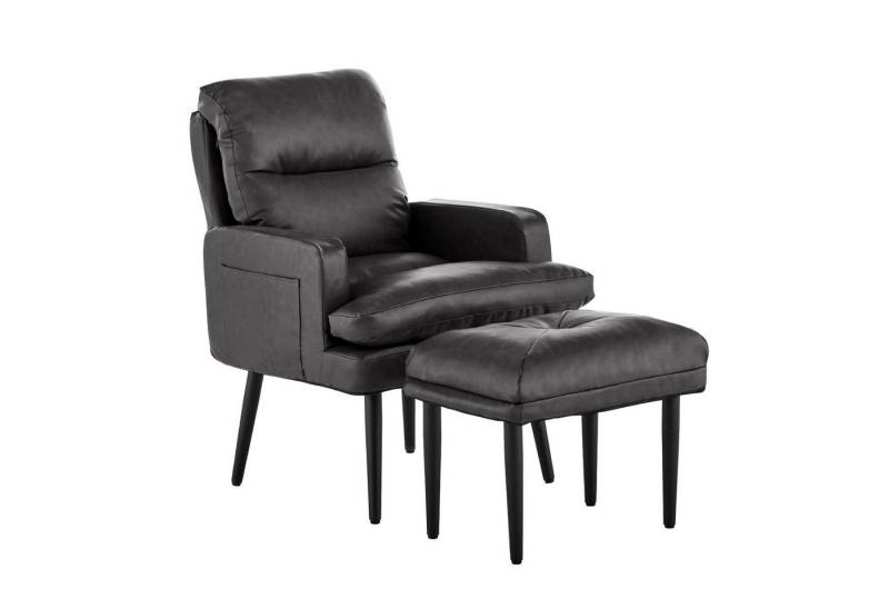 Ofcasa Relaxsessel Kunstleder Sessel Set (Relaxsessel mit Hocker), Fernsehsessel mit verstellbarer Rückenlehne, Sessel für Wohnzimmer von Ofcasa