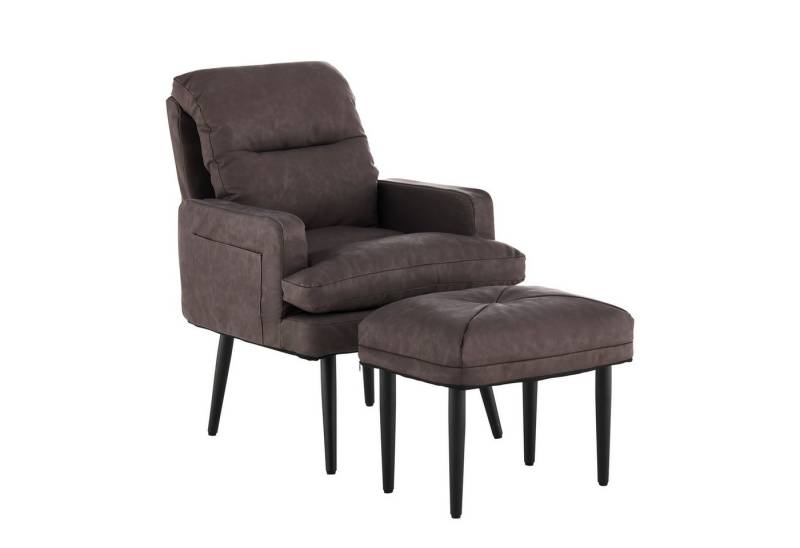 Ofcasa Relaxsessel Kunstleder Sessel Set (Relaxsessel mit Hocker), Fernsehsessel mit verstellbarer Rückenlehne, Sessel für Wohnzimmer von Ofcasa