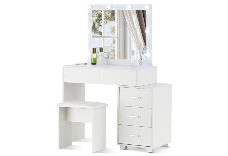 Ofcasa Schminktisch 80x40x135cm Schminktisch Set (2 Pakete), Kosmetiktisch mit LED Beleuchtung von Ofcasa