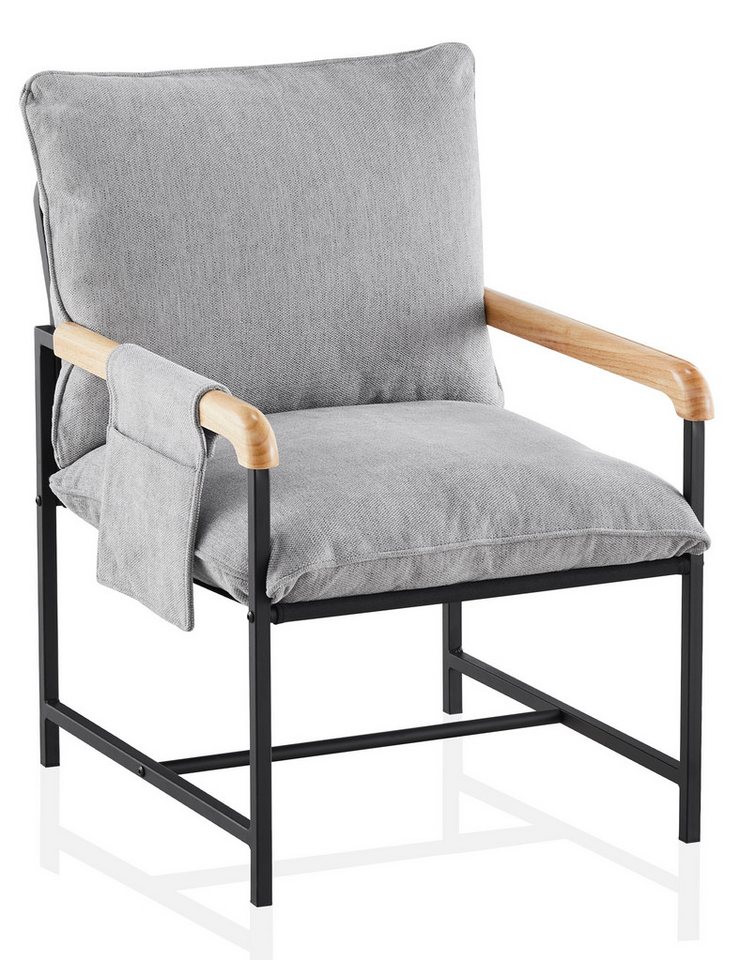 Ofcasa Sessel Armlehnstuhl (1er Set), 59x65x89cm Wohnzimmersessel,Samtkissen mit Metallrahmen von Ofcasa
