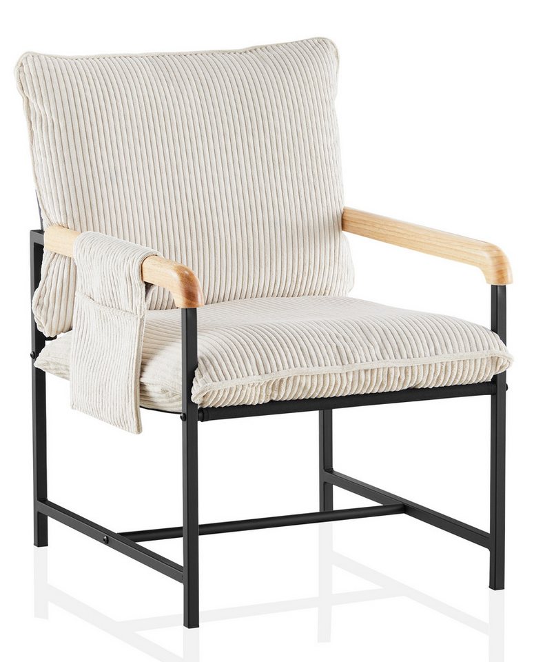 Ofcasa Sessel Armlehnstuhl (1er Set), 59x65x89cm Wohnzimmersessel,Samtkissen mit Metallrahmen von Ofcasa