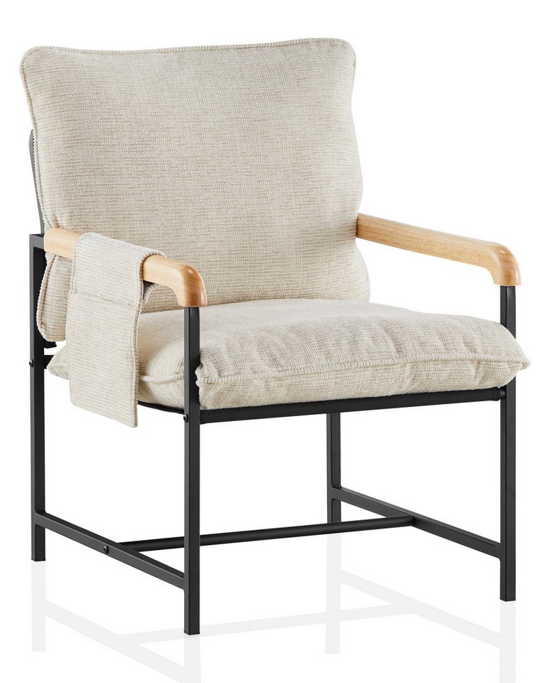 Ofcasa Sessel Armlehnstuhl (1er Set), 59x65x89cm Wohnzimmersessel,Samtkissen mit Metallrahmen von Ofcasa