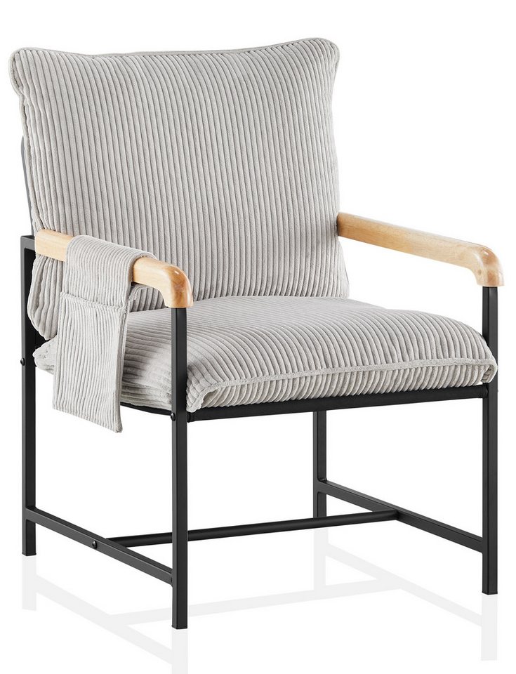 Ofcasa Sessel Armlehnstuhl (1er Set), 59x65x89cm Wohnzimmersessel,Samtkissen mit Metallrahmen von Ofcasa